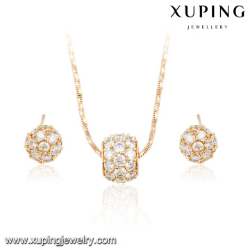 63948 fashion wedding jewelry sets dubai bridal multicolor delicate diamond 18k gold plated jewelry sets